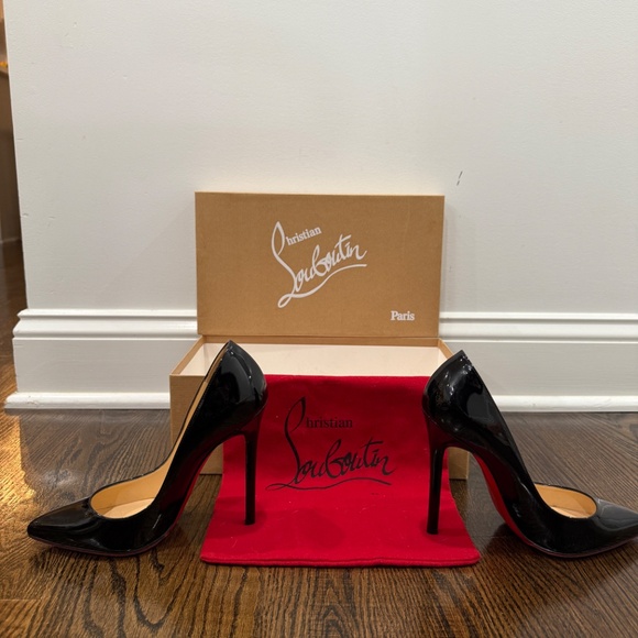 New Christian Louboutin So Kate 120mm Black Patent Leather Size EU 38 US 7.5 - Picture 16 of 17